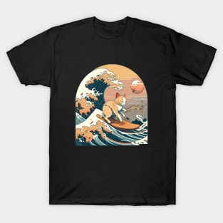 Cat Riding Wave T-Shirt